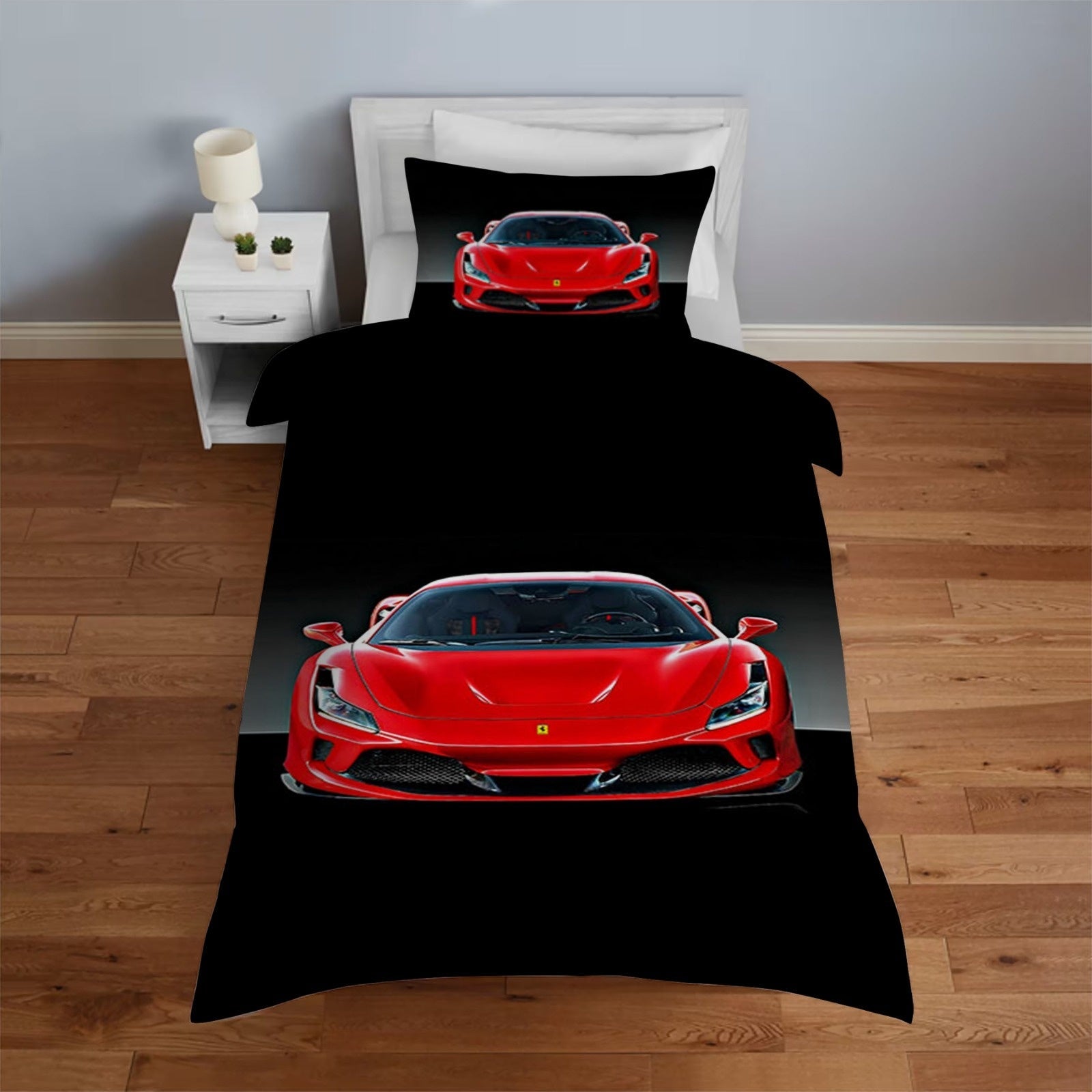 Satijnen Dekbedovertrek Auto - Ferrari