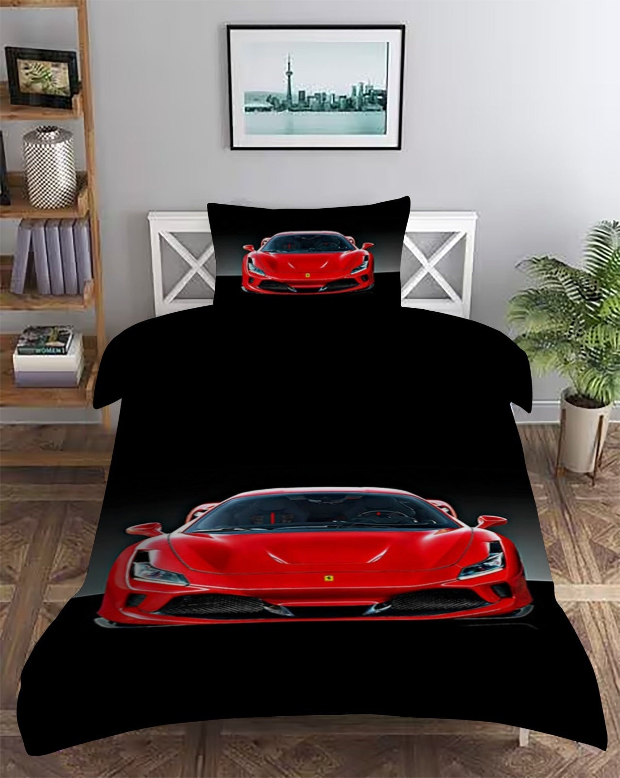 Satijnen Dekbedovertrek Auto - Ferrari