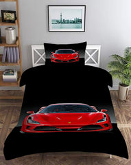 Satijnen Dekbedovertrek Auto - Ferrari