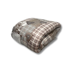 Bedrukte dekbed Beige-Taupe