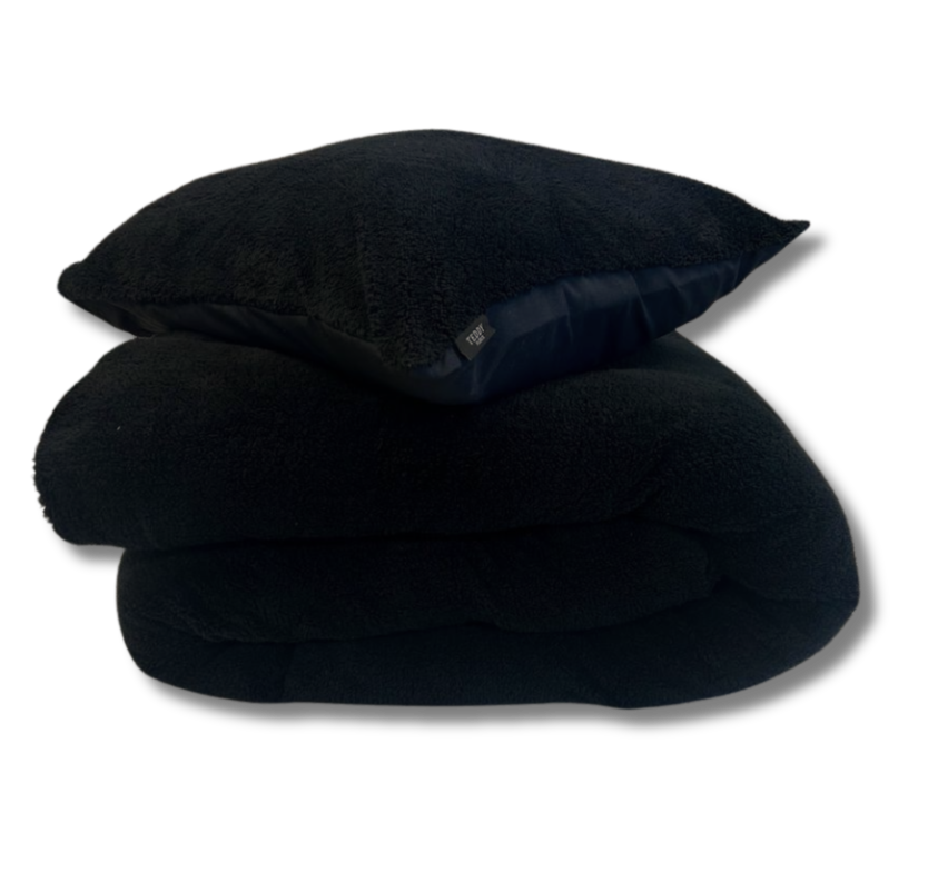 Zwart Teddy Dekbedovertrek Beau Maison
