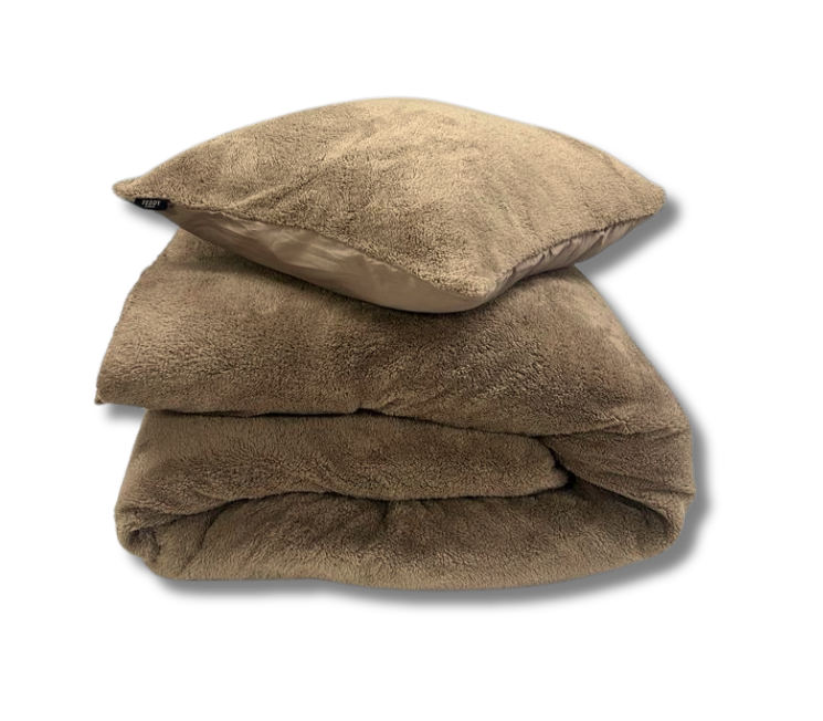 Taupe Teddy Dekbedovertrek Beau Maison