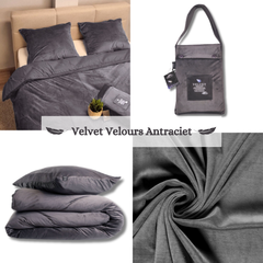 Fluwelen Dekbedovertrek Antraciet-Donkergrijs Velvet/Velours