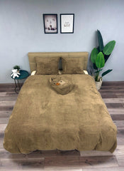 Taupe Teddy Dekbedovertrek Beau Maison