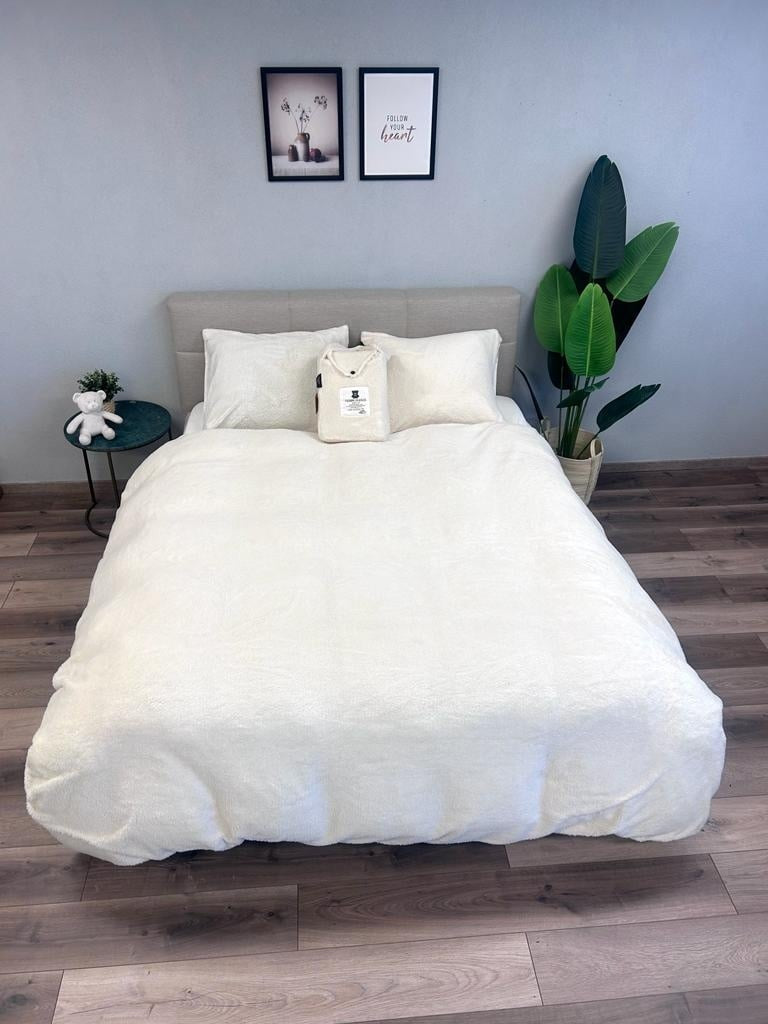 Pearl WhiteTeddy Dekbedovertrek Beau Maison