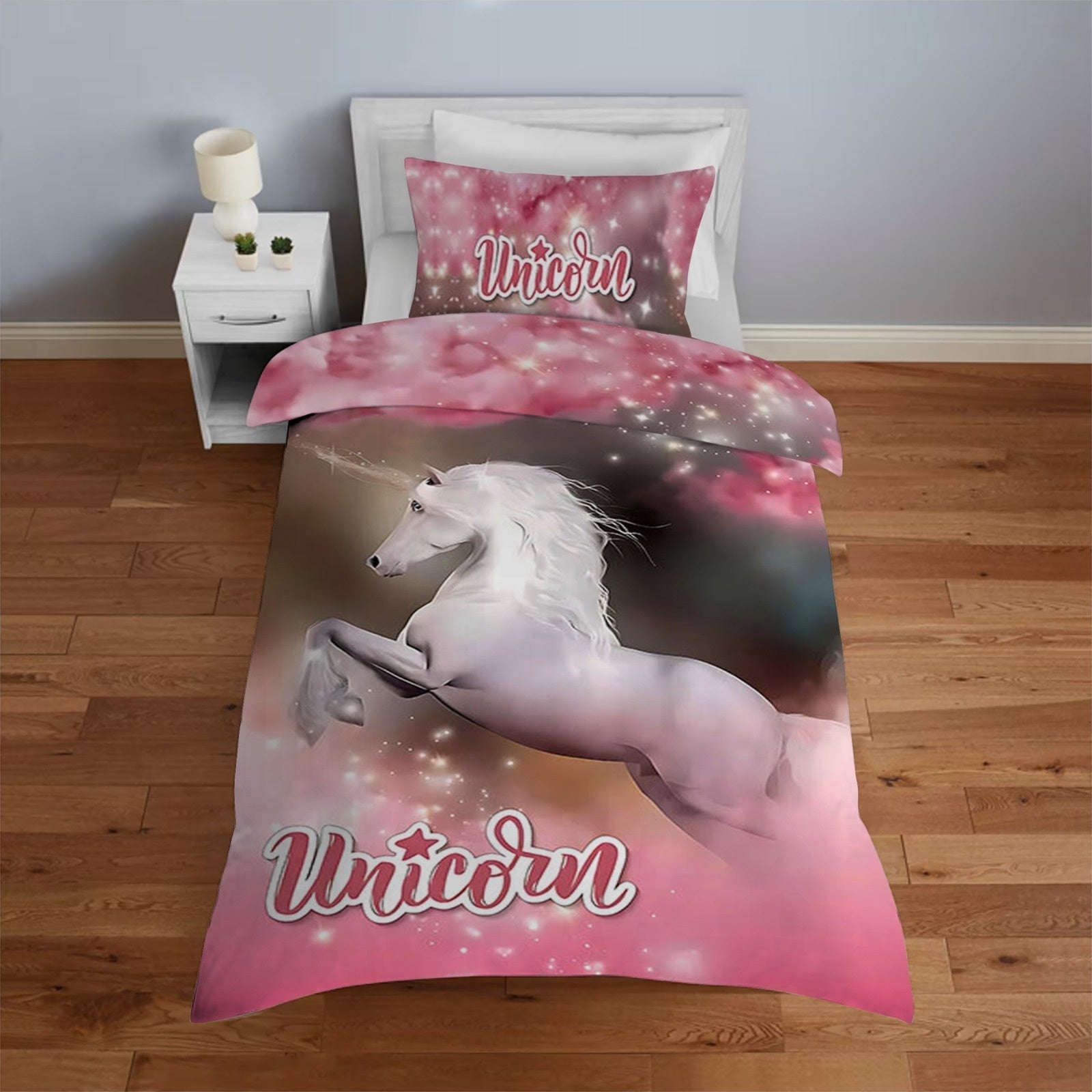 Satijnen Dekbedovertrek Unicorn - Kinderdekbedovertrek