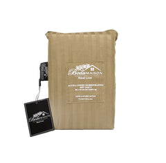 Kussensloop Hotel Line Taupe Green - 60x70cm  2 stuks met ritssluiting