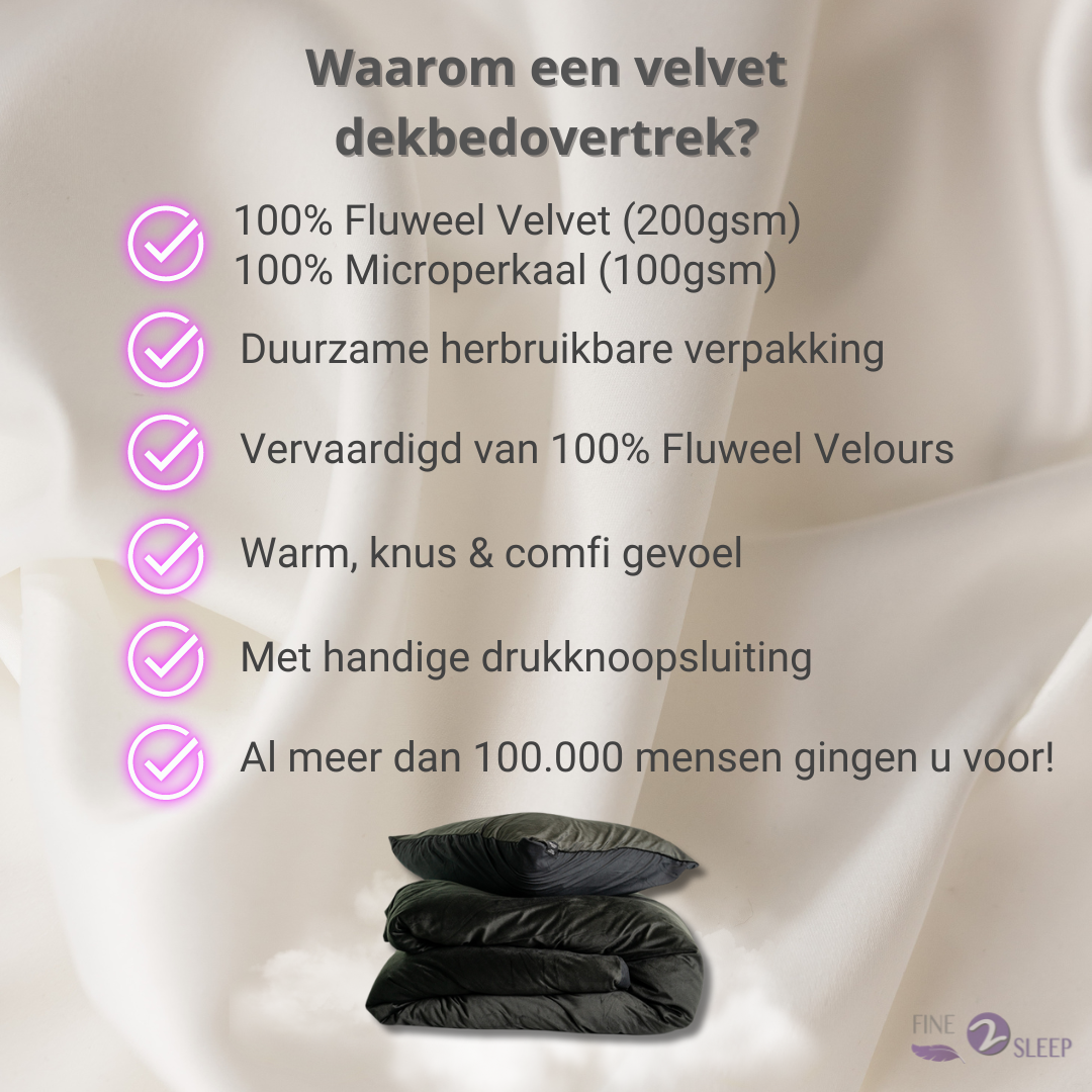 Fluwelen Dekbedovertrek Zilver Velvet/Velours
