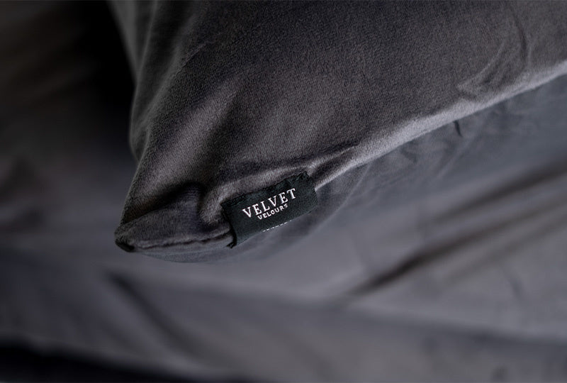 Fluwelen kussenslopen Antraciet Velvet-velours