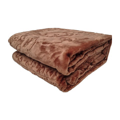 Embossed Uni Woondeken Brown 220 x 240 cm | Zware Kwaliteit