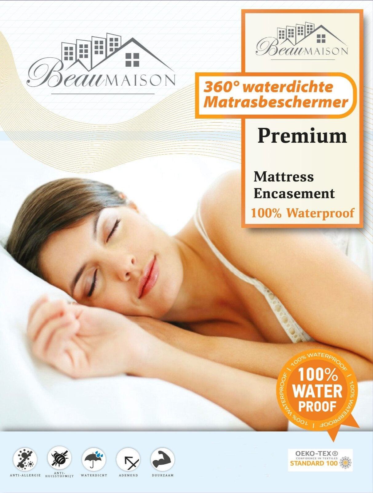 Matrasbeschermer met rits - 100% waterproof Premium