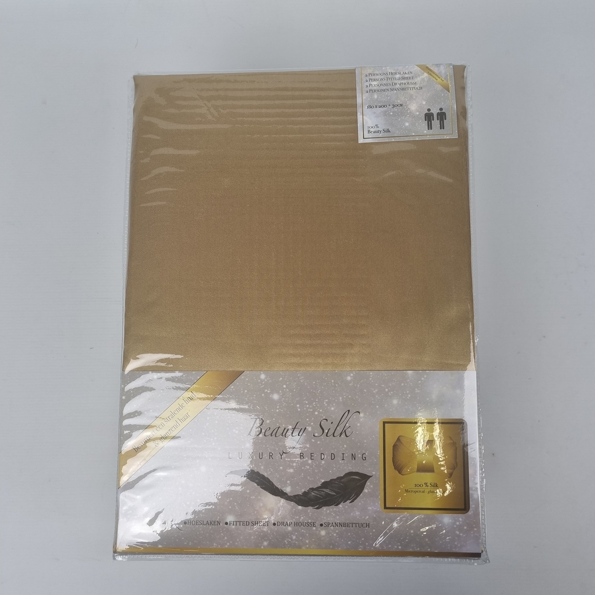 Satijnen Hoeslaken Champagne Gold