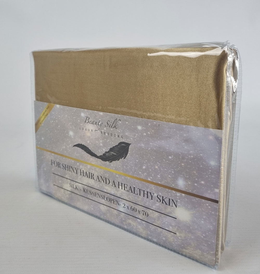 Satijnen Kussenslopen Champagne Gold 2 stuks