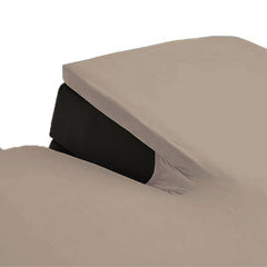 Dubbel Geweven Jersey Split Topper Hoeslaken Taupe Grijs