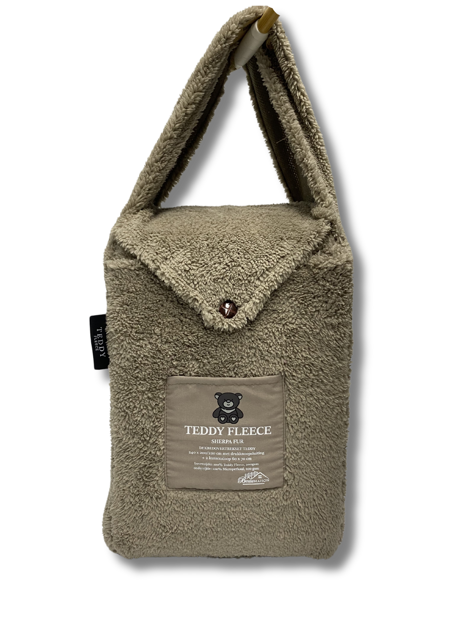 Taupe Teddy Dekbedovertrek Beau Maison