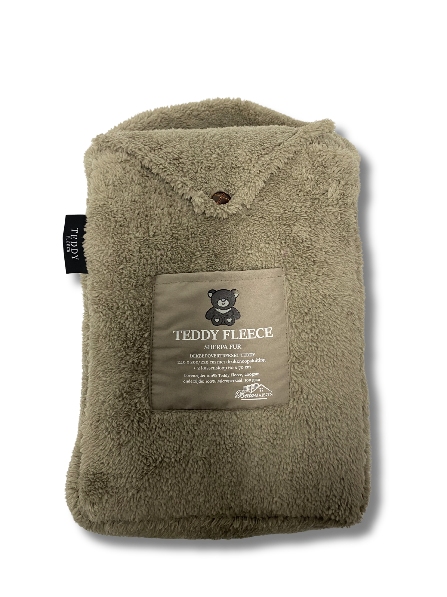 Taupe Teddy Dekbedovertrek Beau Maison