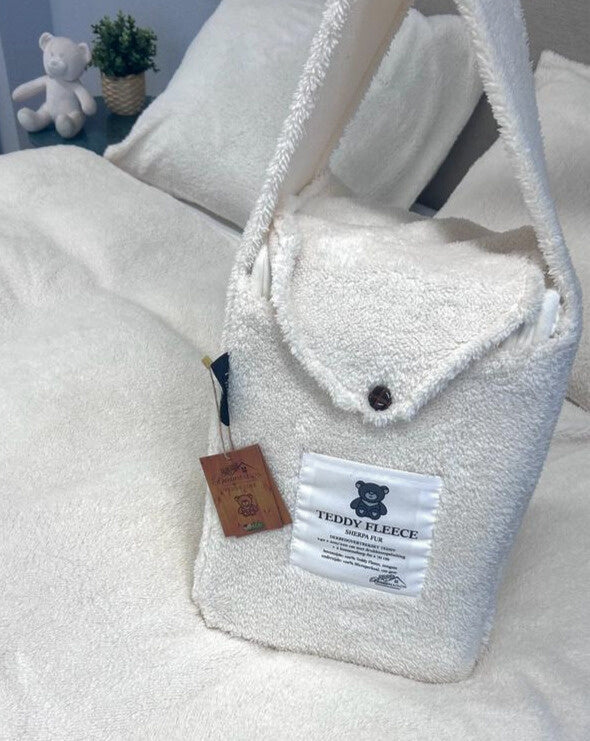 Pearl WhiteTeddy Dekbedovertrek Beau Maison