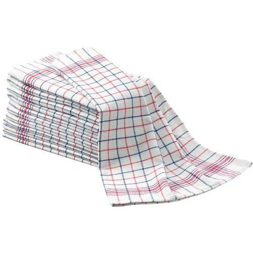 Theedoeken Gekleurde Blokken Rood/Blauw