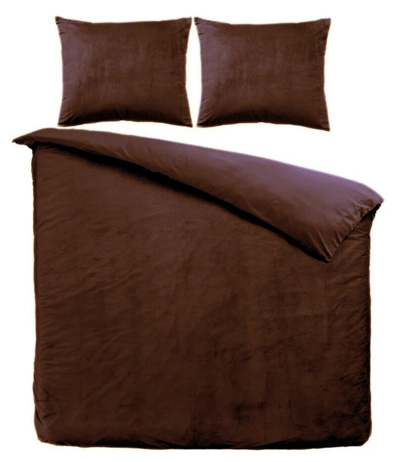 Fluwelen Dekbedovertrek Coffee Brown