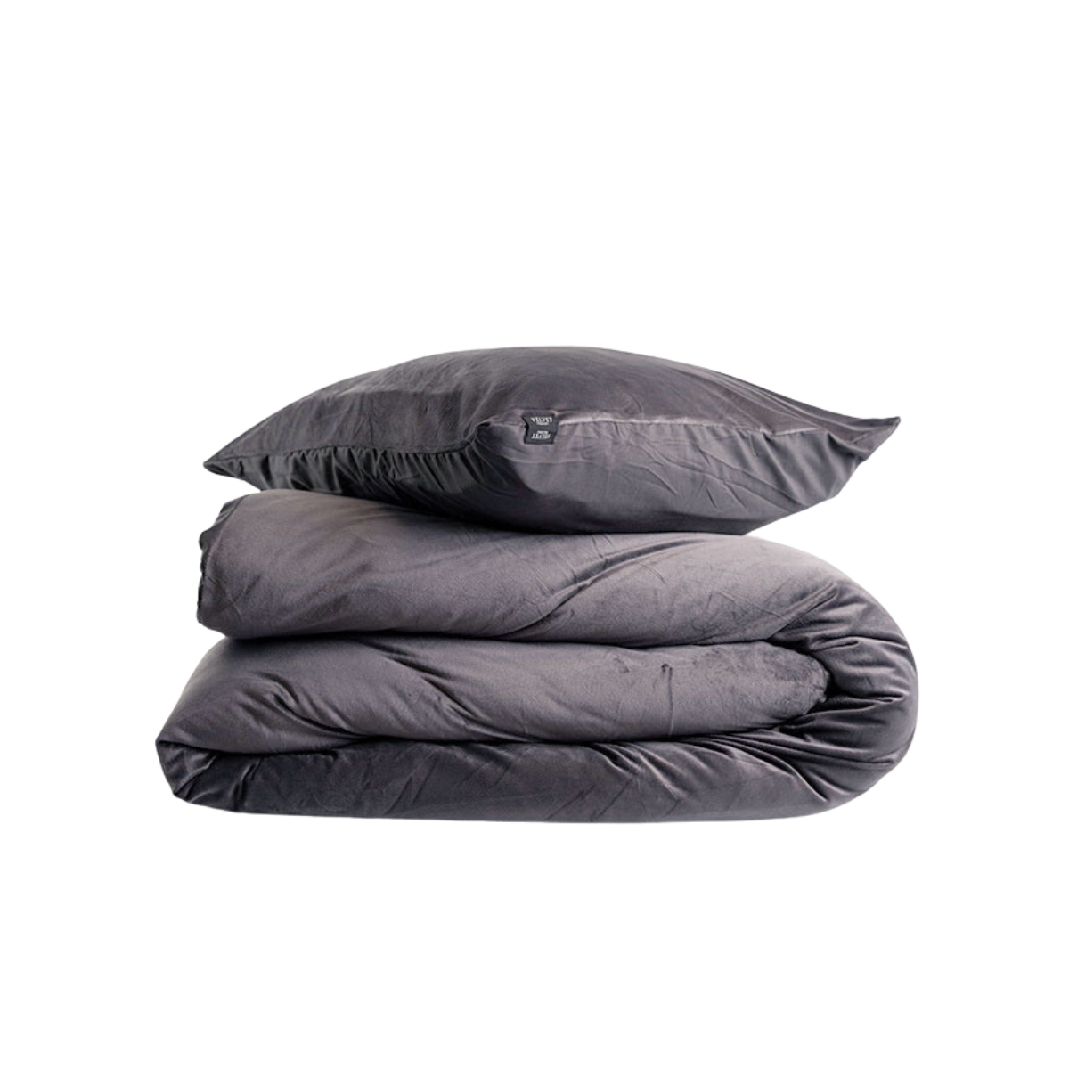 Fluwelen Dekbedovertrek Antraciet-Donkergrijs Velvet/Velours