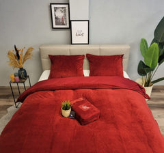 Fluwelen Dekbedovertrek Bordeaux-Rood Velvet/Velours
