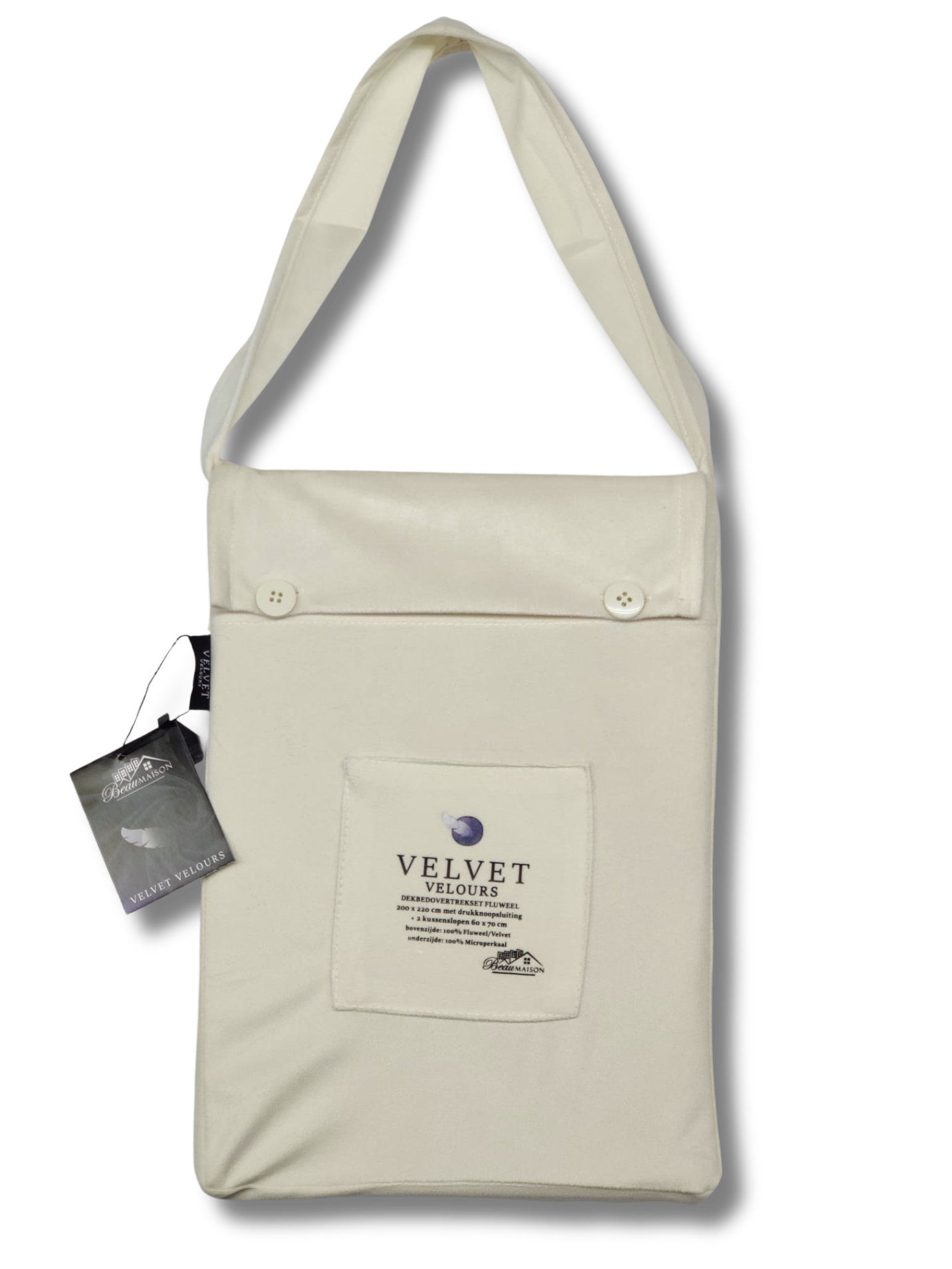 Fluwelen Dekbedovertrek Parelwit Velvet/Velours