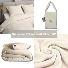 Fluwelen Dekbedovertrek Parelwit Velvet/Velours