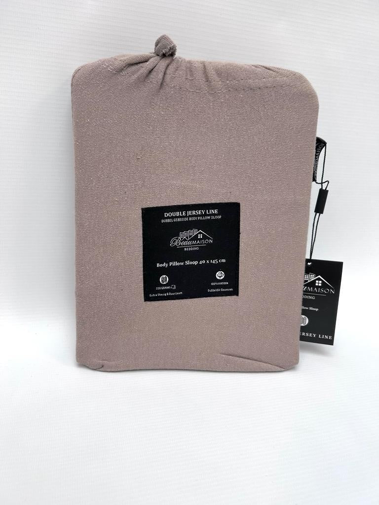 Dubbel Jersey Kussensloop Taupe Grijs voor Lichaamskussen