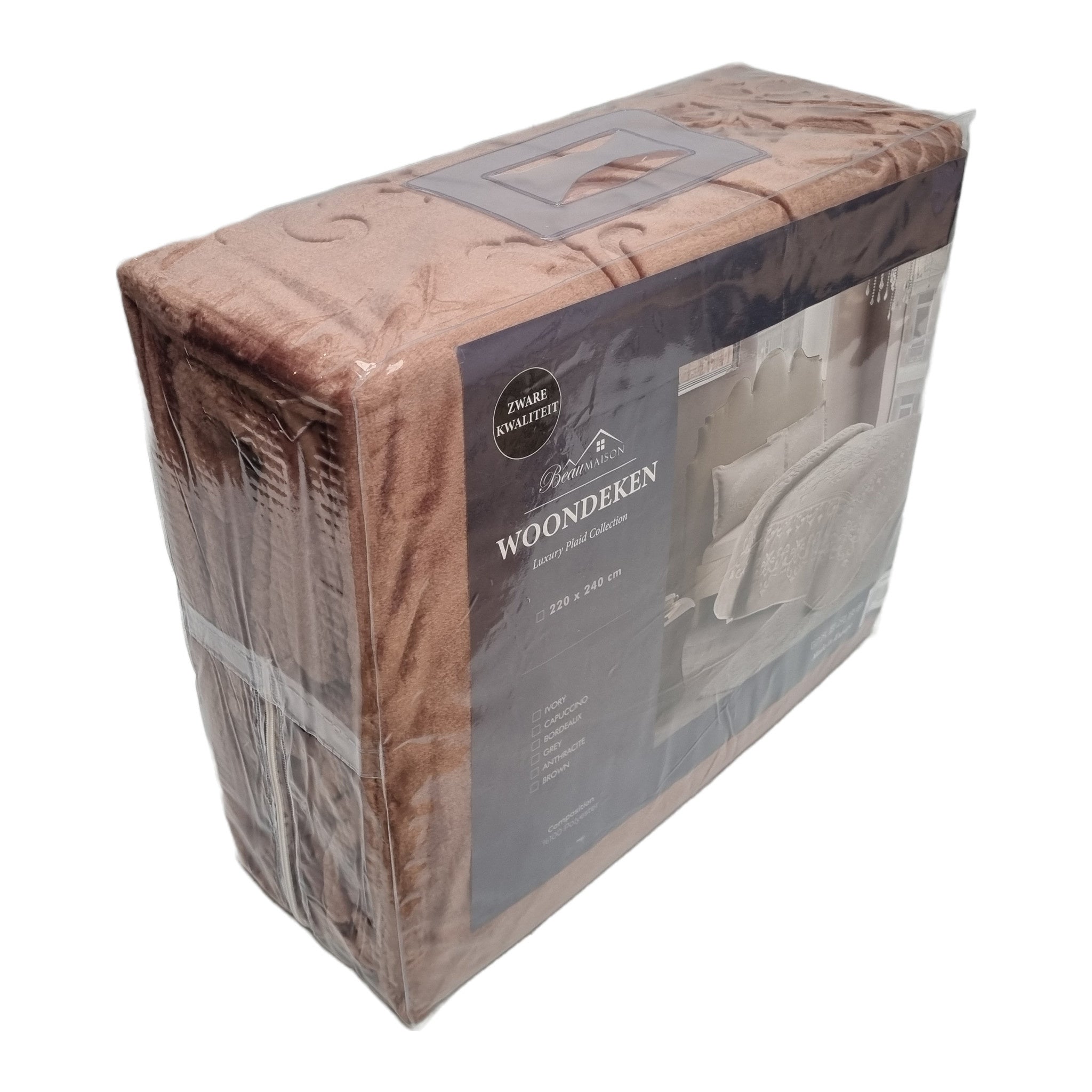 Embossed Uni Woondeken Brown 220 x 240 cm | Zware Kwaliteit