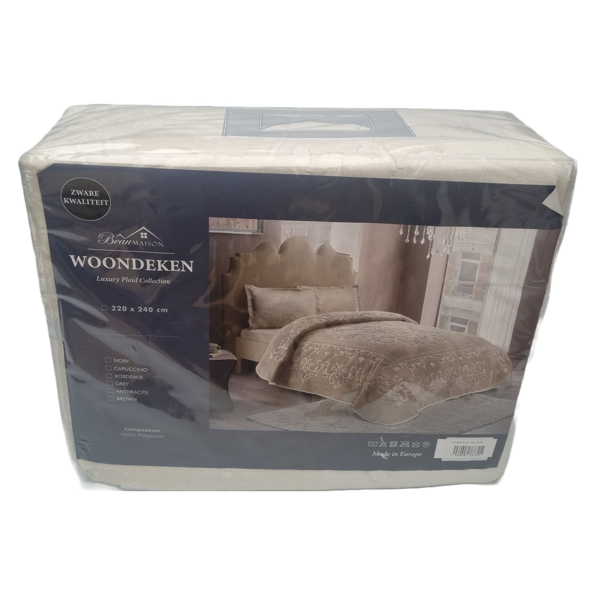 Embossed Uni Woondeken Ivory 220 x 240 cm | Zware Kwaliteit