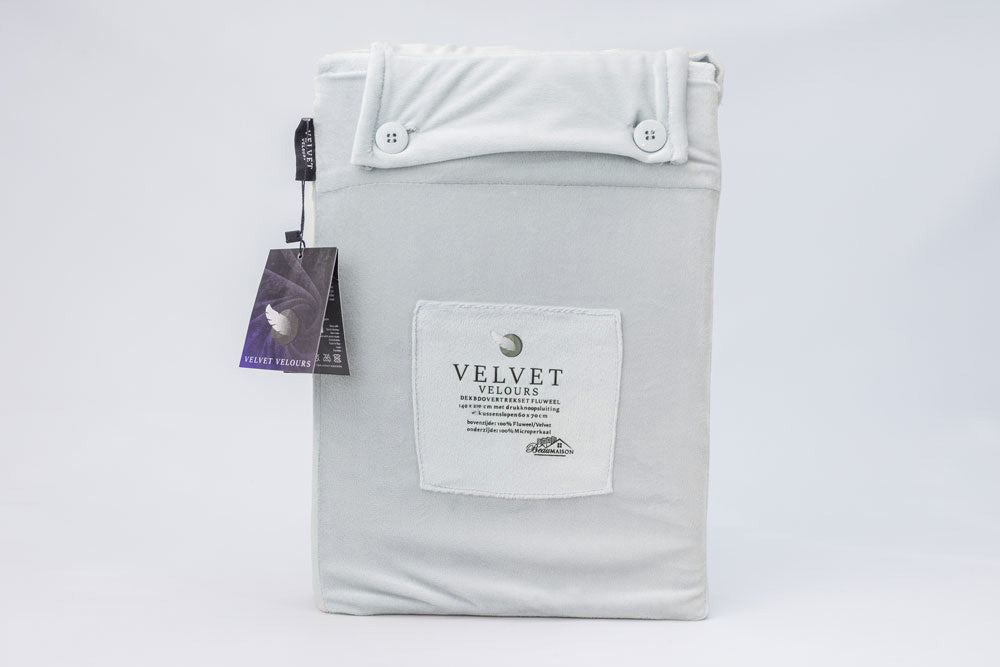 Fluwelen Dekbedovertrek Zilver Velvet/Velours