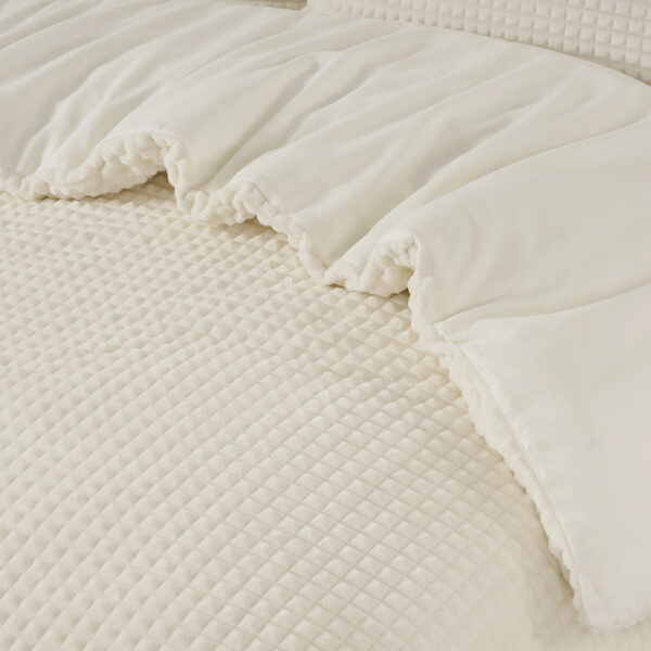 Check Teddy Beige 200 x 200/220 - Afbeelding 3