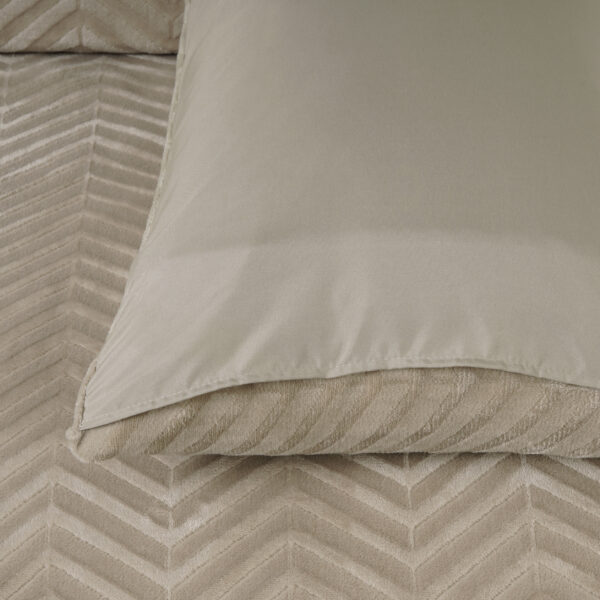 Chevron Teddy Taupe 200 x 200/220 - Afbeelding 5