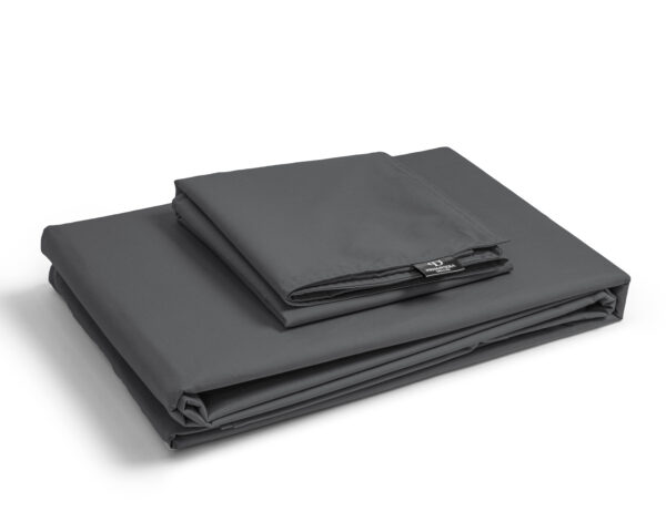 Egyptisch Katoen Uni Dekbedovertrek Antraciet 140 x 200/260 - Afbeelding 3