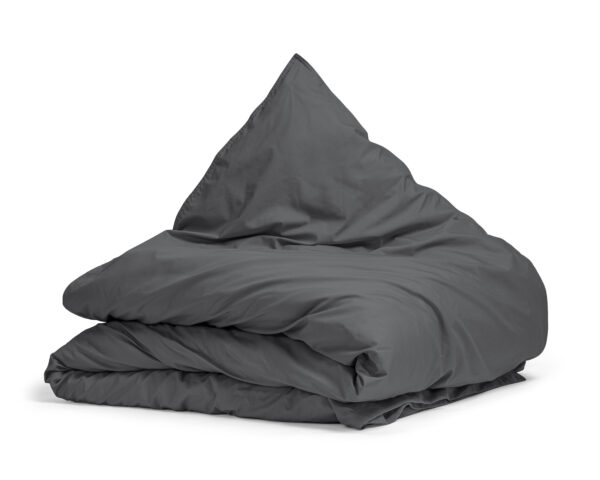 Egyptisch Katoen Uni Dekbedovertrek Antraciet 140 x 200/260 - Afbeelding 5