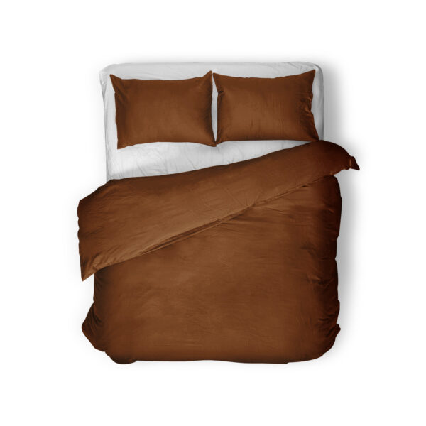 Egyptisch Katoen Uni Dekbedovertrek Bruin 240 x 200/260 - Afbeelding 2