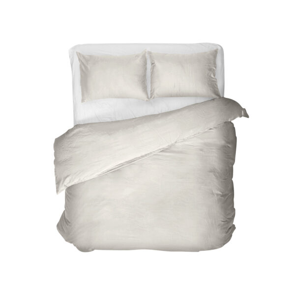 Egyptisch Katoen Uni Dekbedovertrek Creme 240 x 200/260 - Afbeelding 2