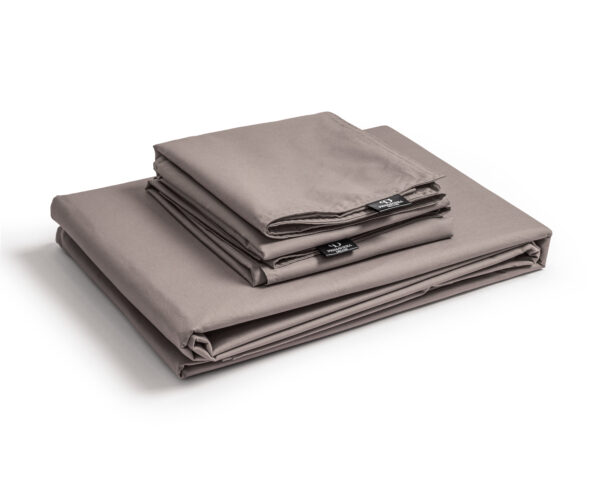 Egyptisch Katoen Uni Dekbedovertrek Taupe 200 x 200/260 - Afbeelding 3
