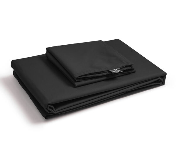 Egyptisch Katoen Uni Dekbedovertrek Zwart 140 x 200/260 - Afbeelding 3
