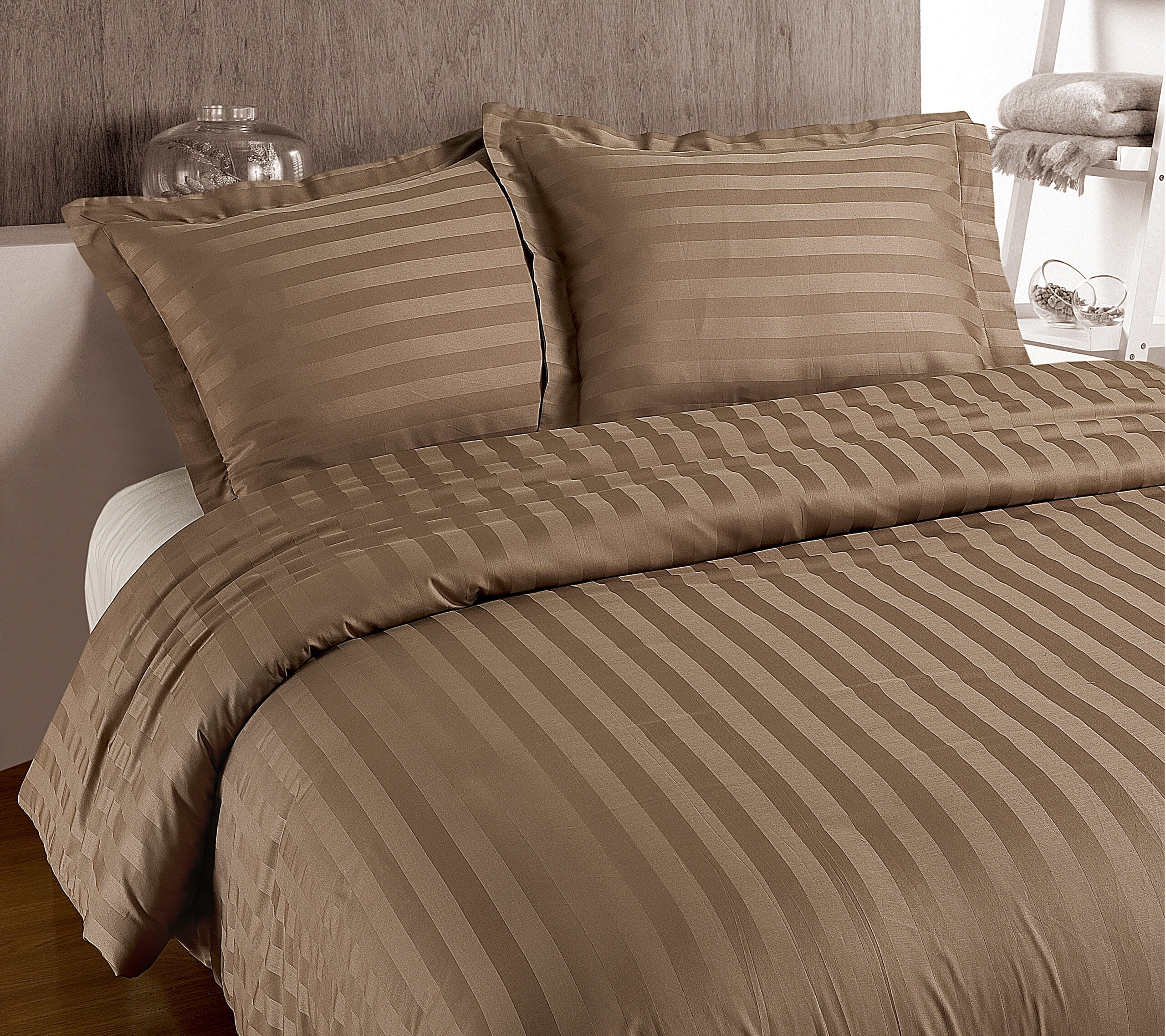 Hotel stripe Taupe 200 x 200/260
