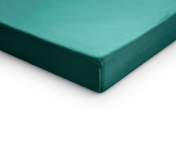 Satijnen Hoeslaken Donker Groen 180 x 220 - Afbeelding 4