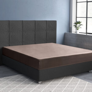 Satijnen Hoeslaken Taupe 180 x 210