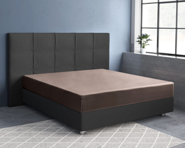 Satijnen Hoeslaken Taupe 70 x 200 - Afbeelding 2