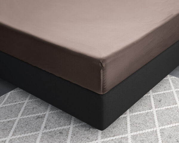 Satijnen Hoeslaken Taupe 70 x 200 - Afbeelding 3