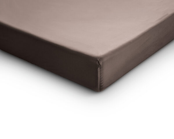 Satijnen Hoeslaken Taupe 70 x 200 - Afbeelding 4