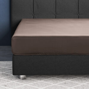 Satijnen Hoeslaken Taupe 70 x 200