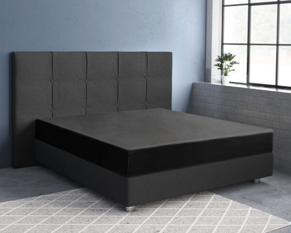 Satijnen Hoeslaken Zwart 180 x 210 - Afbeelding 2