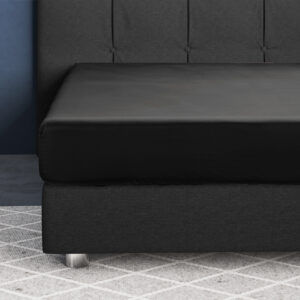 Satijnen Hoeslaken Zwart 90 x 220
