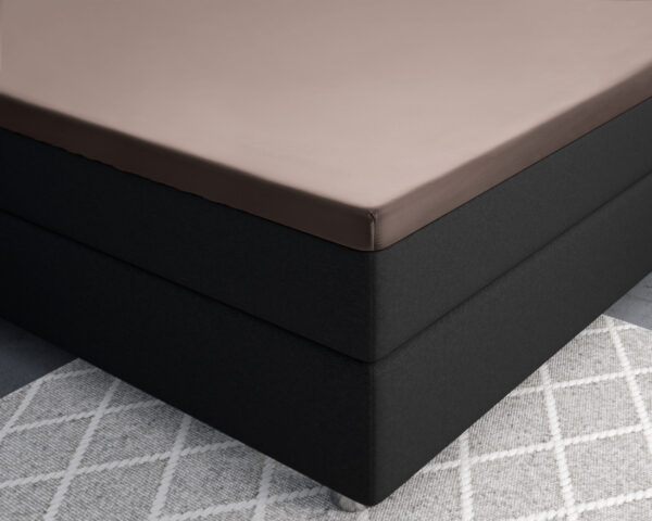 Splittopper Satijn Hoeslaken Taupe 180 x 220 - Afbeelding 3