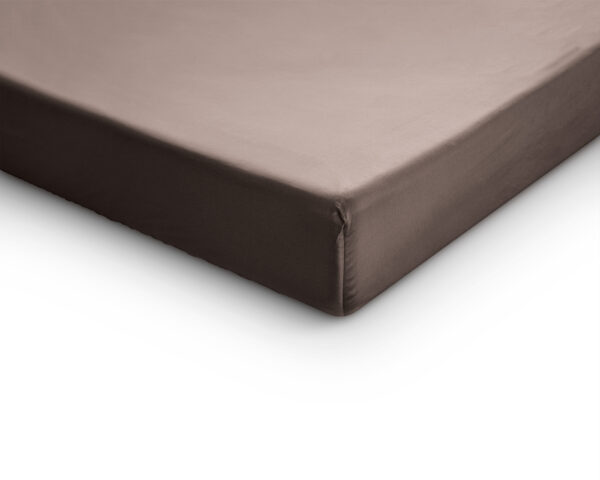Splittopper Satijn Hoeslaken Taupe 180 x 220 - Afbeelding 4